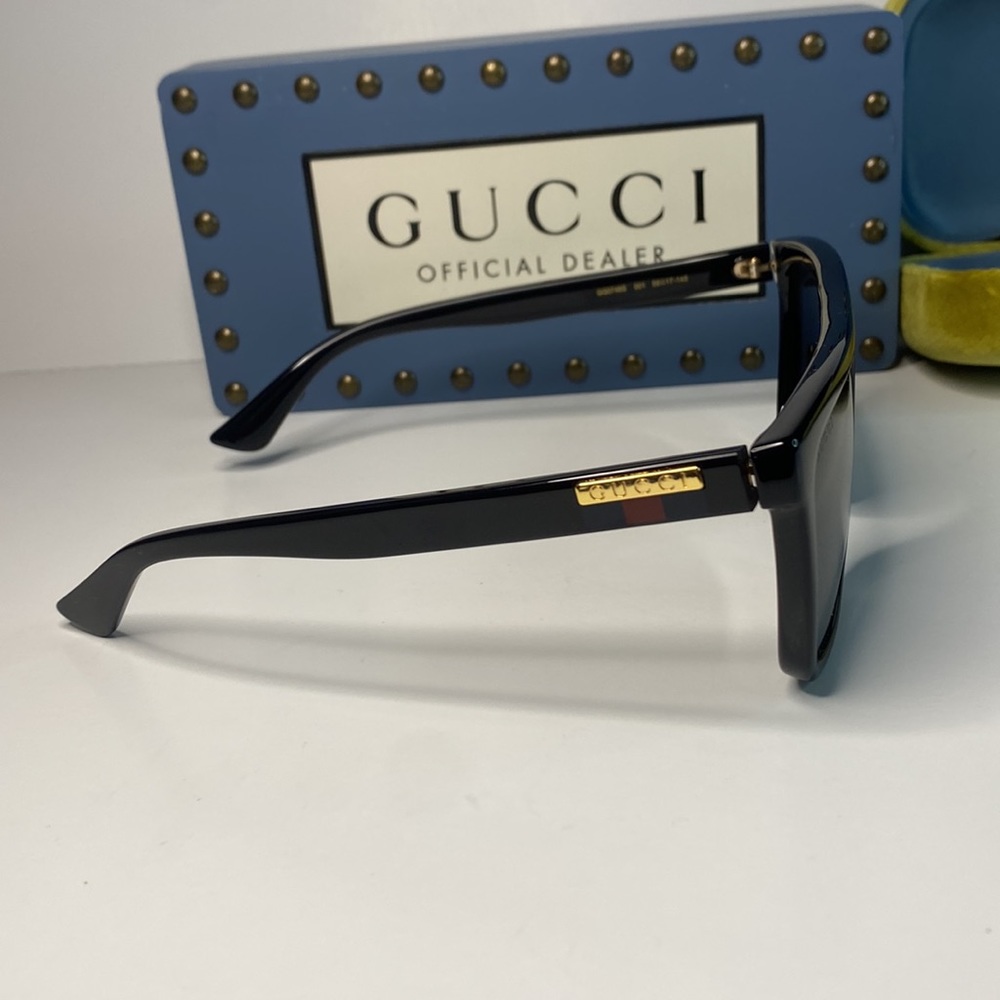 💯- New-GUCCI Grey /Black Browline unisex Sunglasses GG0748S 001 59 - Picture 5 of 14